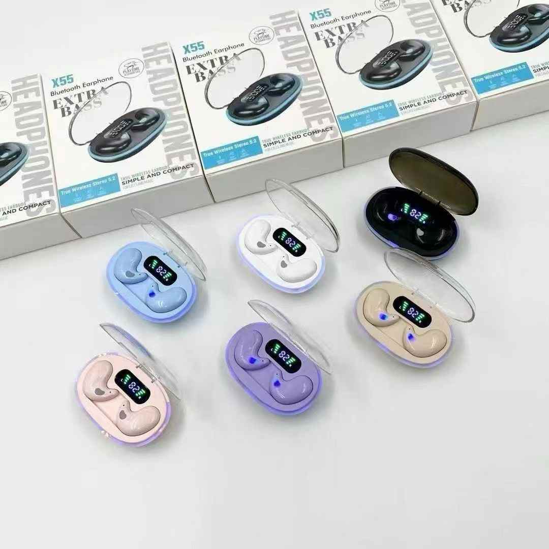 X55 New Wireless Bluetooth Headphones with Noise Cancelling and Sleep Function Earbuds wholesale