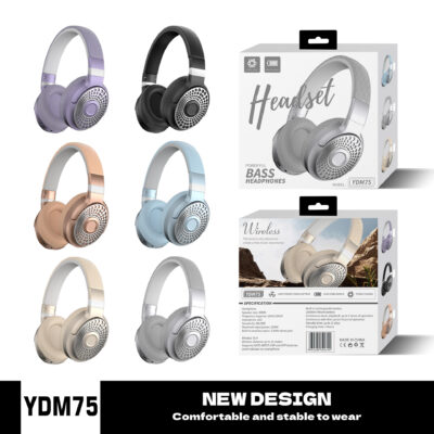 YDM75 Over-Ear Bluetooth Wireless Headphones with Long Battery Life - In Stock MOQ 80pcs
