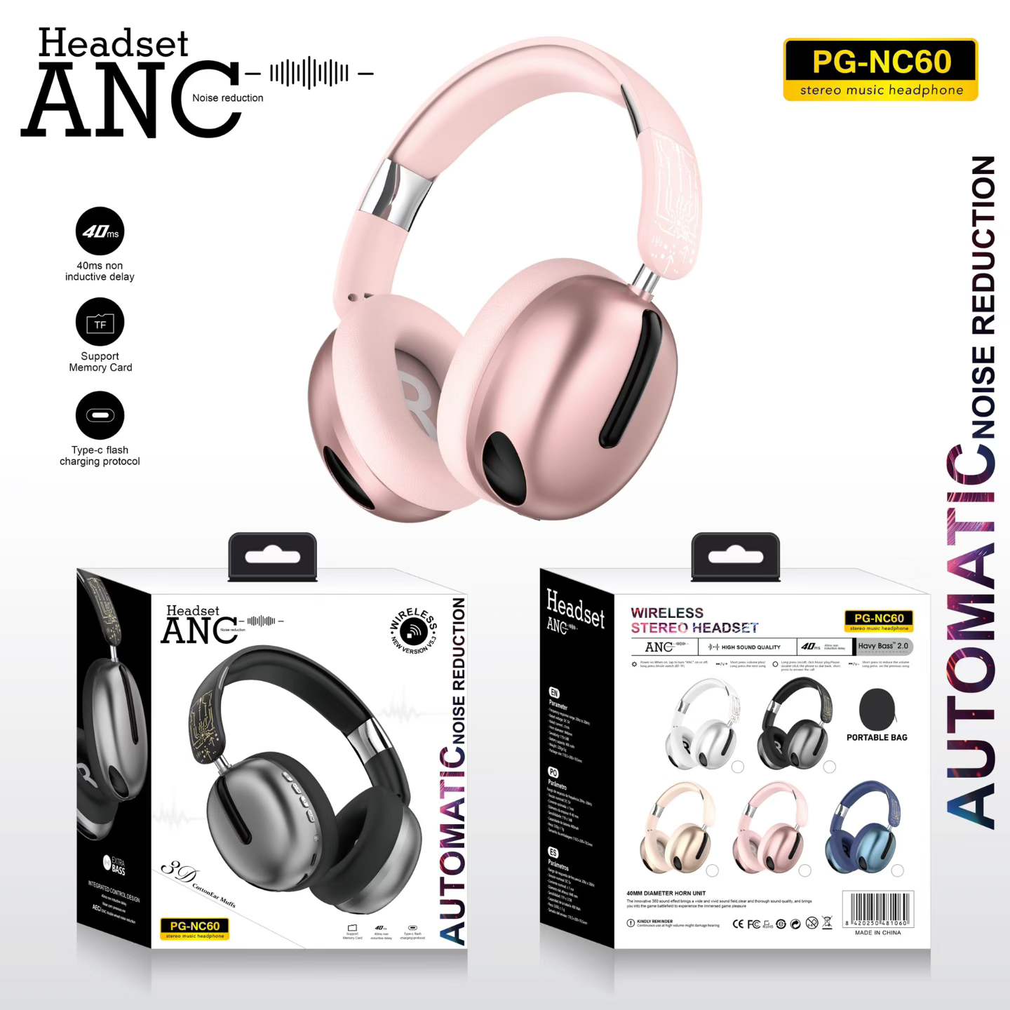 PG-NC60 Bluetooth headphones Premium Build Quality, Competitive Wholesale Price MOQ 100PCS - Image 6