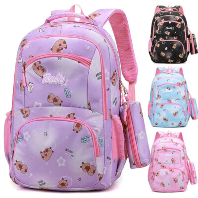 Bear Print School Backpack Durable Kids School Backpack for Primary Secondary Students Wholesale MOQ 20