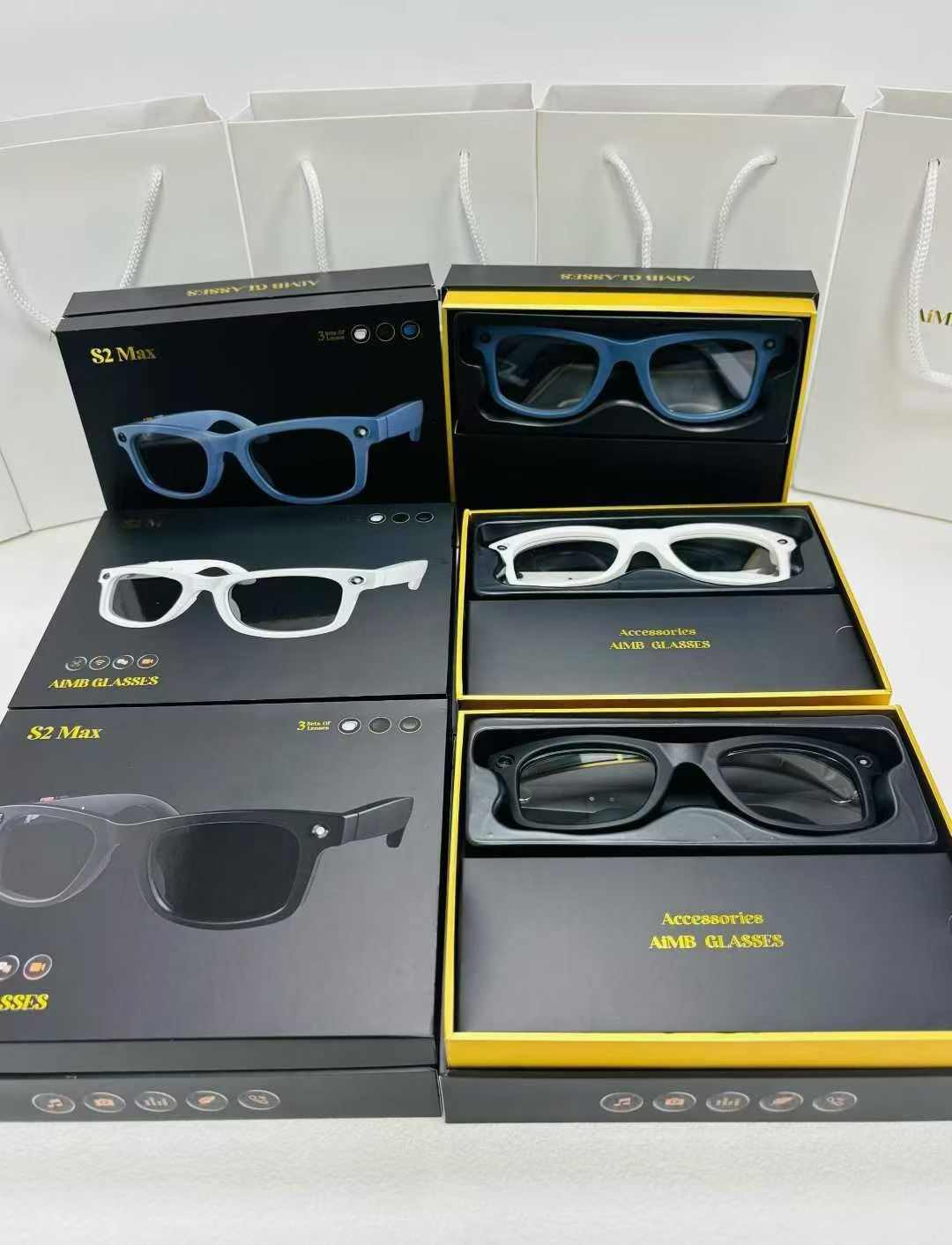 S2MAX Smart Glasses: Live Streaming, Photo Taking, Video Recording, Smart Object Recognition, Simultaneous Translation, Bluetooth Color Changing - Image 4