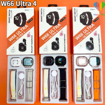 W66 Ultra 4 smart watch with earphones set