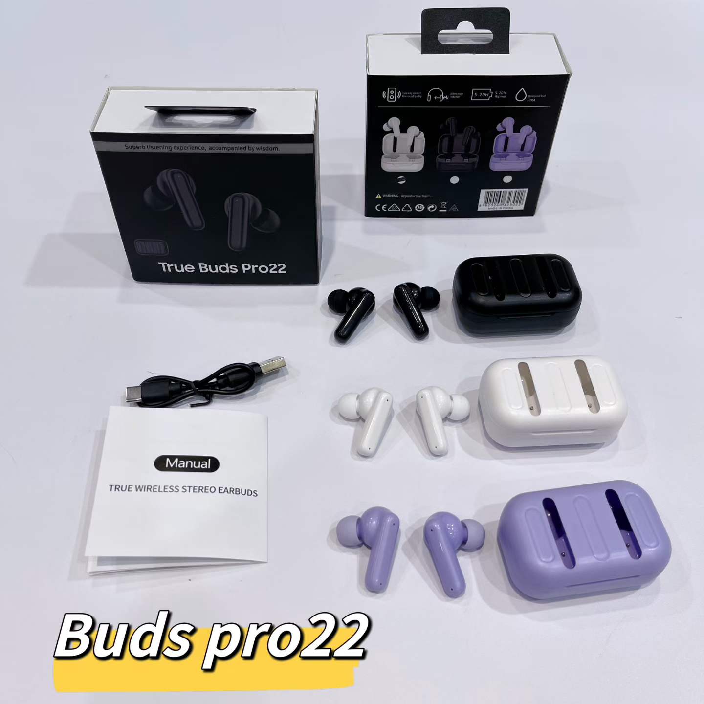 Buds pro22 MOQ 100pcs Wholesale Bluetooth Headsets for Stores | Stock Products Ready for Shipping - Image 2