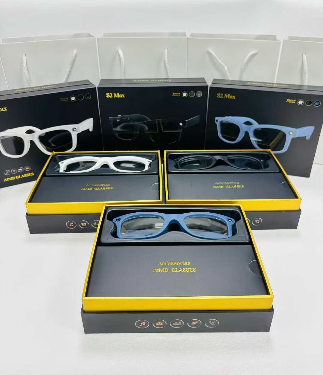 S2MAX Smart Glasses: Live Streaming, Photo Taking, Video Recording, Smart Object Recognition, Simultaneous Translation, Bluetooth Color Changing - Image 2