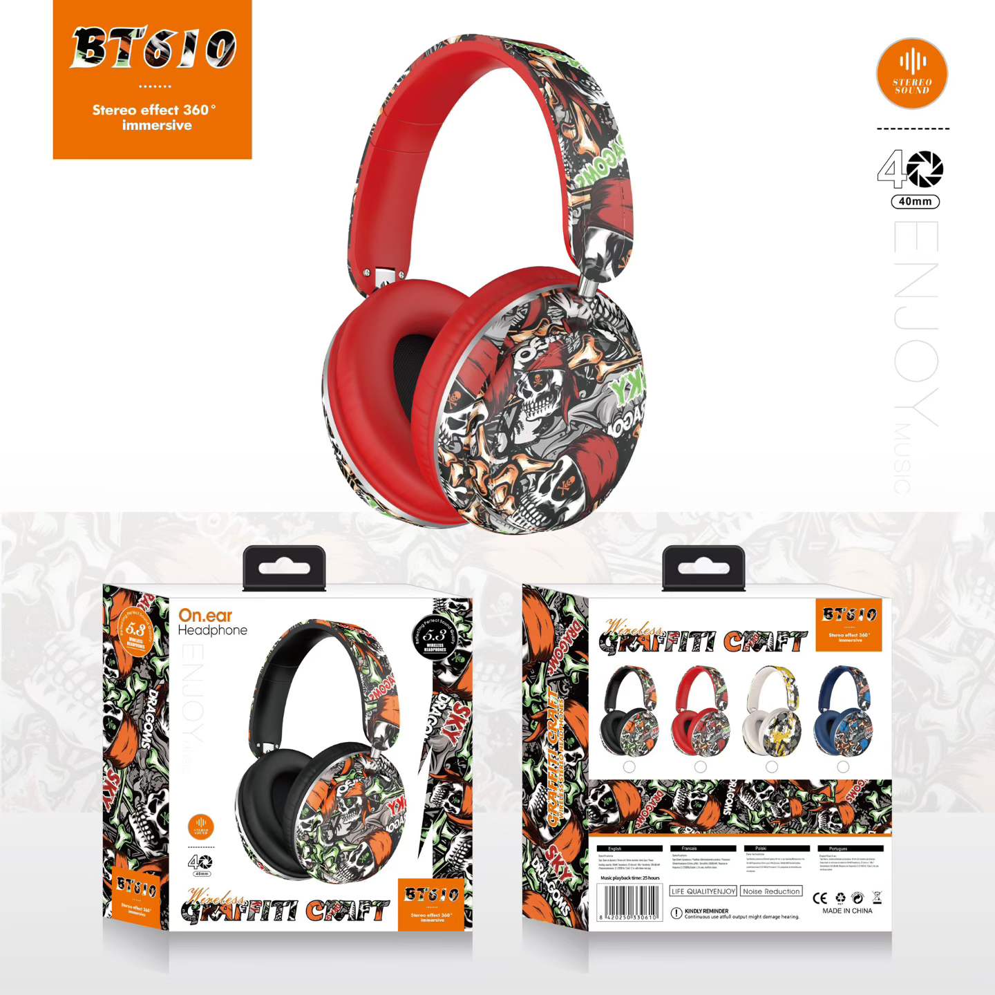 BT610 MOQ 100pcs Bluetooth Headphones Wholesale Supplier for Retail Stores | Fast Shipping Available - Image 4