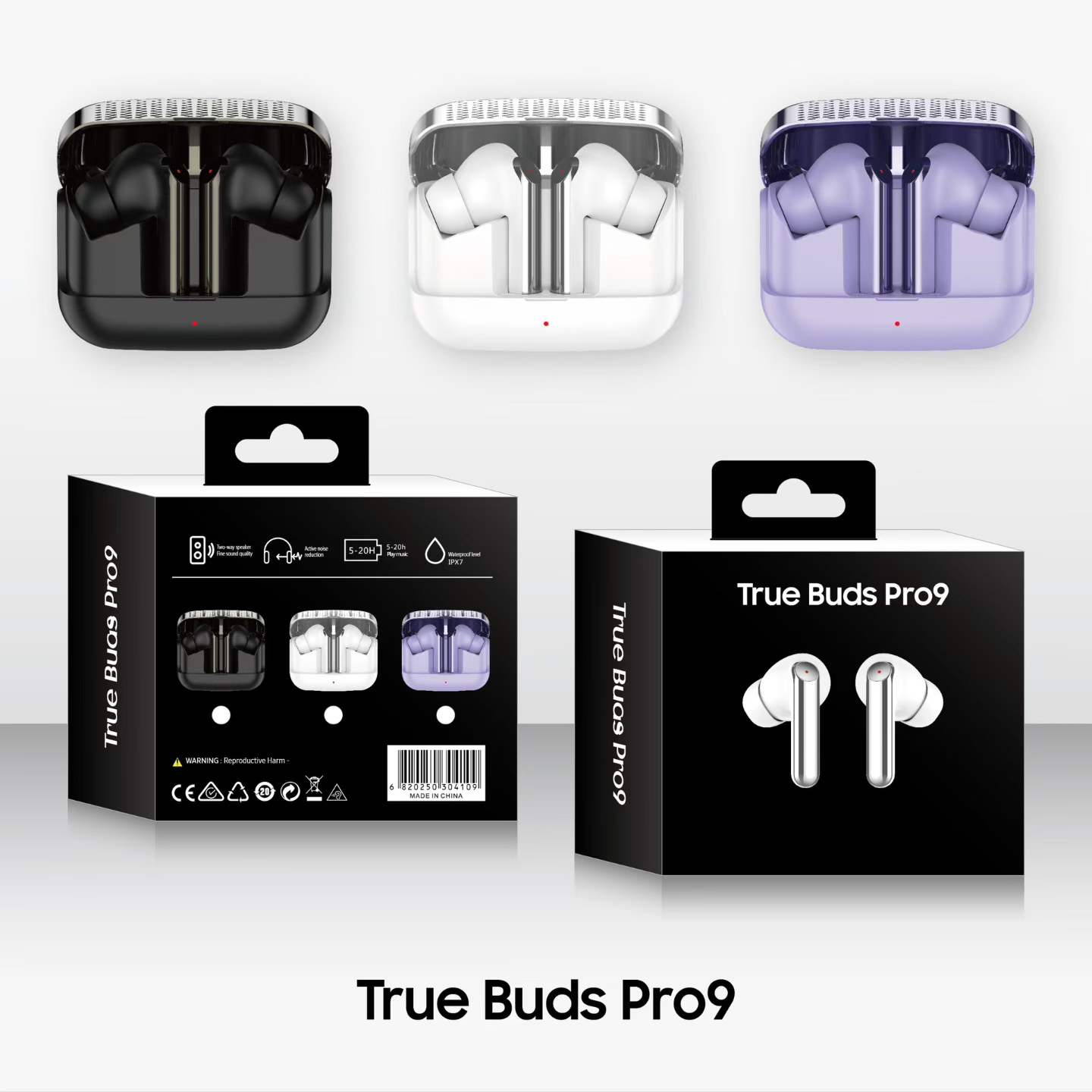 Pro9 MOQ100pcs China Bluetooth Earphones Manufacturer | OEM Wholesale Wireless Earbuds Supplier