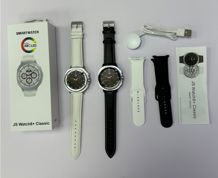 JS watch8+Classic AMOLED round screen smart watch